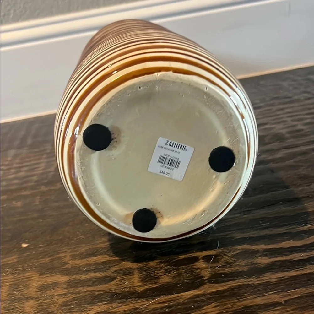 Z Gallerie Brown and White Striped Vase